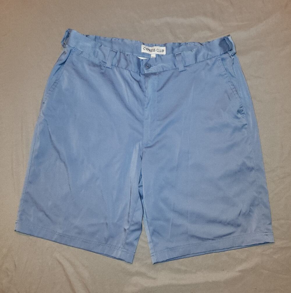 Cypress Club Men's Blue Golf Dress Shorts Polyester Spandex Stretch Flat Front